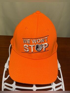 Baltimore Orioles 2014  Playoffs Orange 'We Won't Stop' New Era 39Thrity S/M Cap